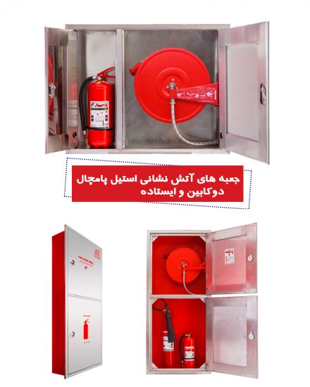 گروه صنعتی پامچال ( تولید تجهیزات آتش نشانی)جعبه های هوزریلی و برزنتی و کپسول آتش نشانی